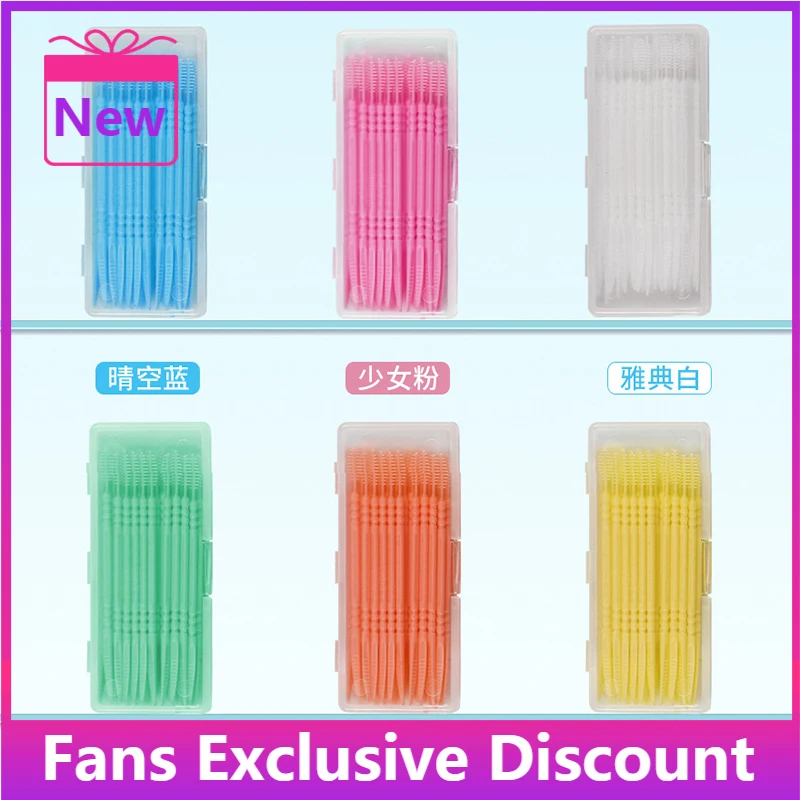 

Hot Sale Toothpicks Double-head Interdental Brushes Dental Floss Pick Toothpick Teeth Sticks Oral Hygiene Care