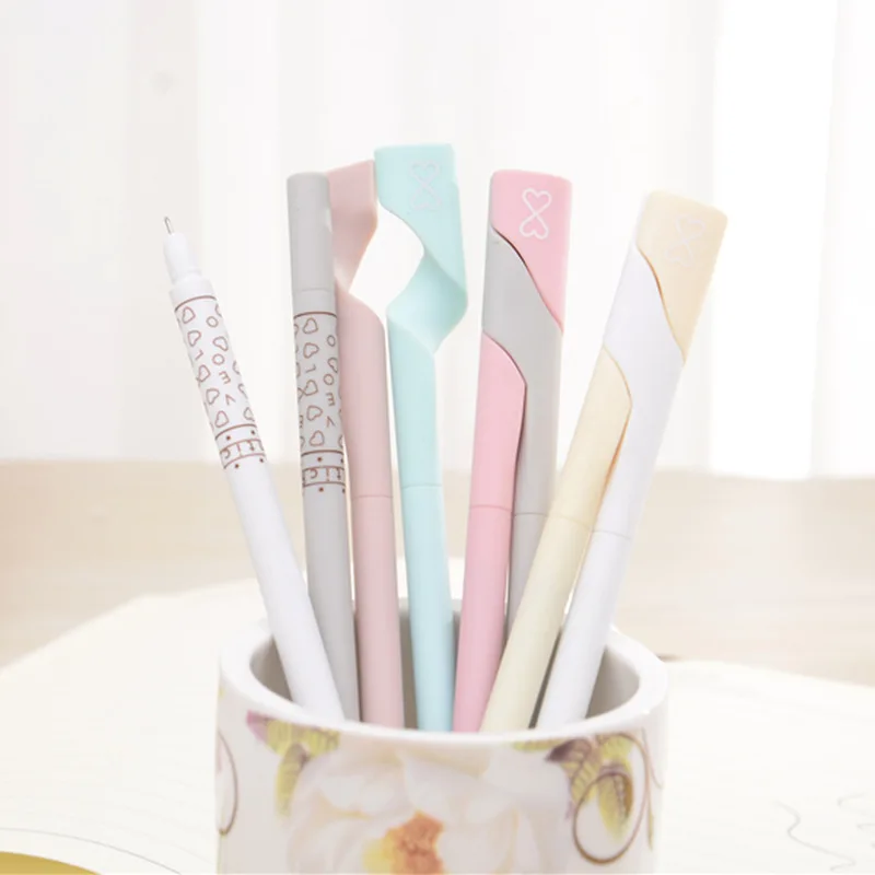 

2pcs/set Cute Simple Double Couple Gel Pens Black Ink Signature Pens Kawaii Stationery School Writting Tools Office Supplies