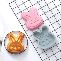6 inch easter bunny shaped silicone baking pan cake mold three dimensional combination rabbit chocolate biscuit baking mold
