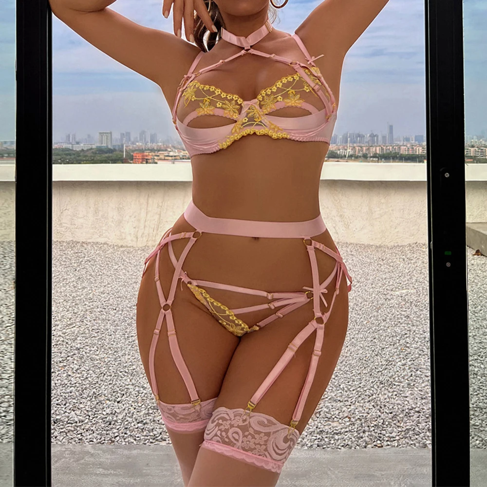 Комплект женского нижнего белья чувственный интимный бюстгальтер пуш-ап с