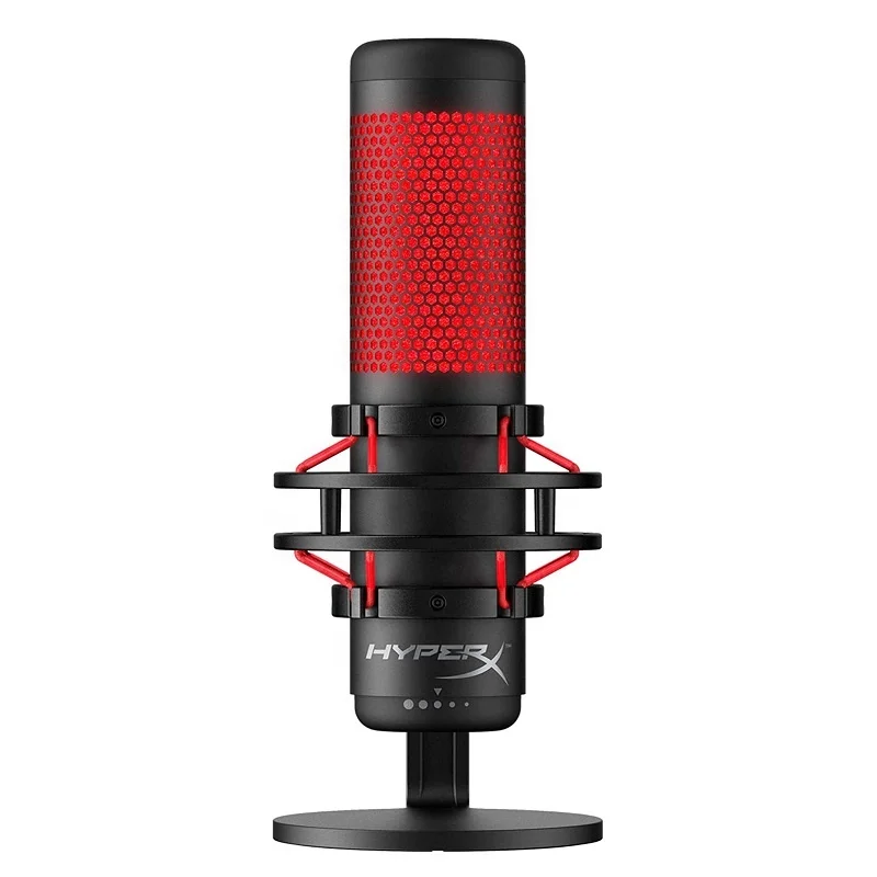 

HyperX QuadCast-USB Capacitor Game Microphones for PC PS4 and Mac vibration-shock mounts with quadrupole mode POP filters