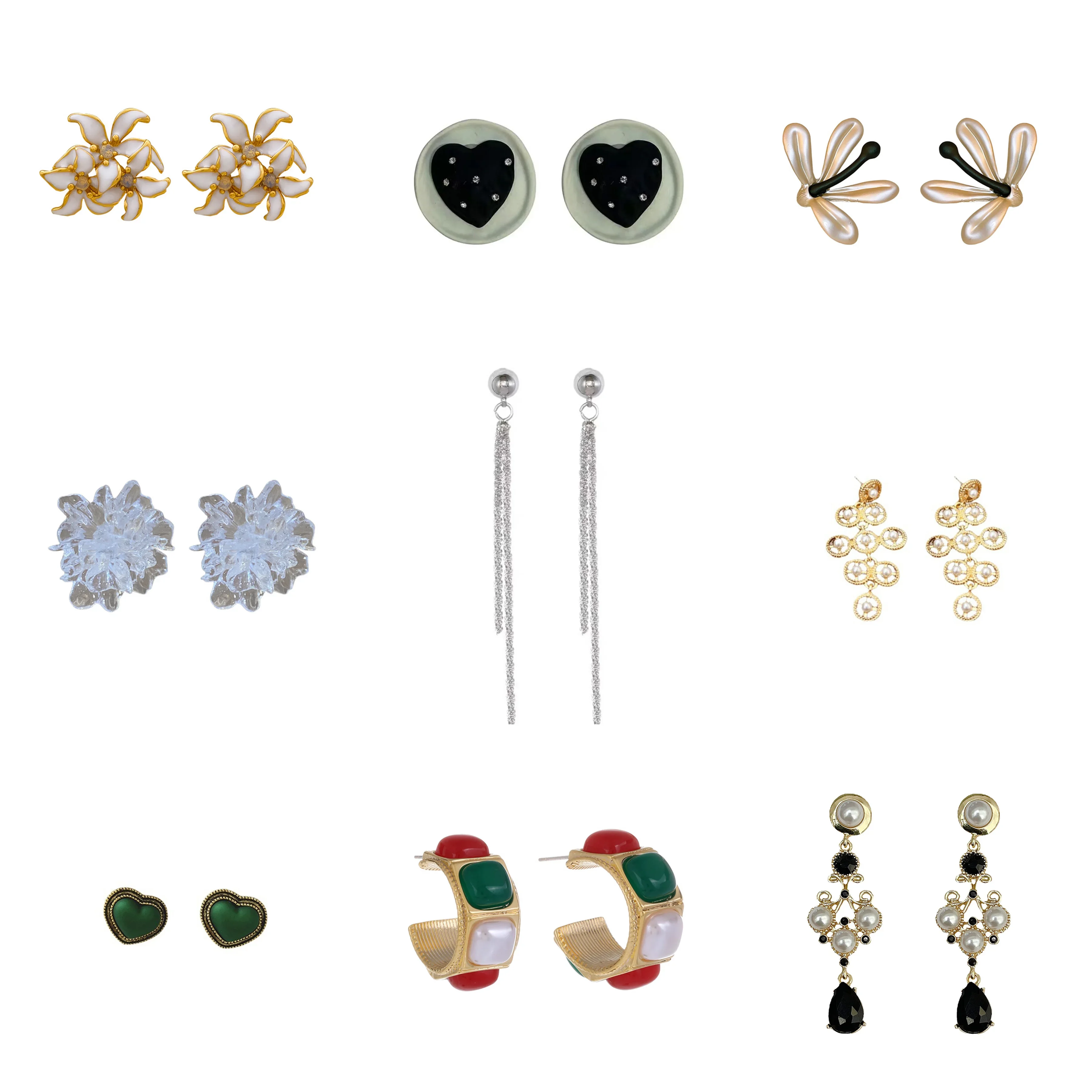 Серьги-гвоздики с цветком гибискуса и глазурью для женщин девочек винтажные