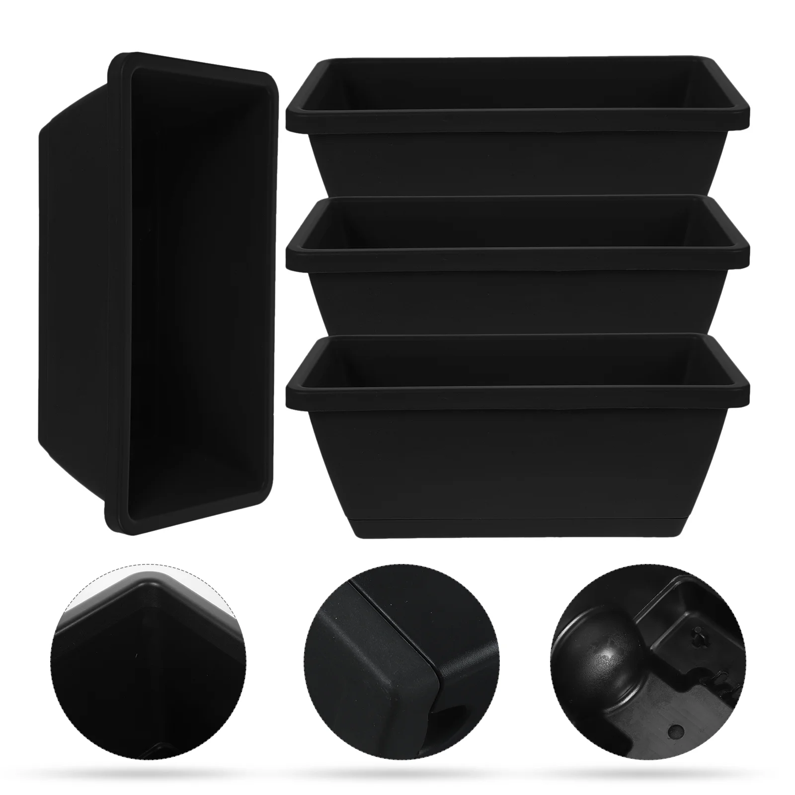 4 шт. прямоугольный цветочный горшок домашний комнатные растения уличные горшки