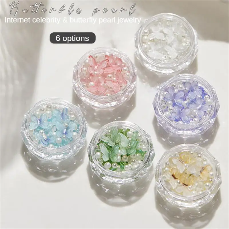 

ManYa Mixed Nail Art Rhinestones Glitter Butterfly Shiny Fake Nail Decoration Professional Nails Accessories Tool Decorations