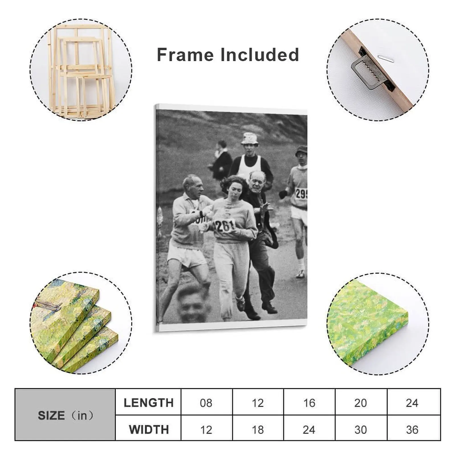 Kathrine Switzer - Boston 1967) Холст Картина декоративная картина для гостиной постеры