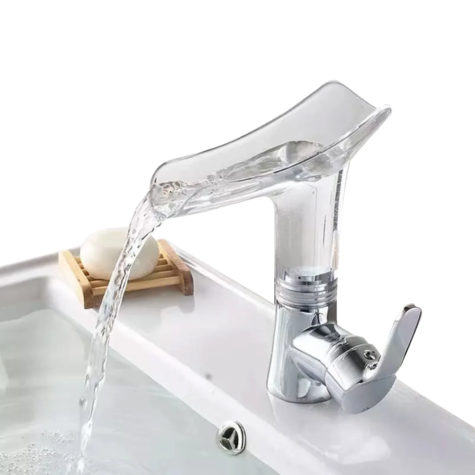 

Waterfall Bathroom Faucet Single Handle Faucet Deck Mount Bath Faucet Single Hole Faucet For Bathroom Sink
