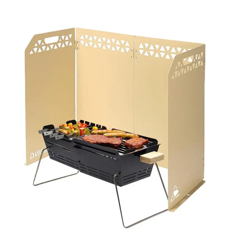 

Stove Windscreen 3 Folding Camping Cooker Wind Shield For Stove Wind Screen For Stove With Carrying Bag In Camping Backpacking