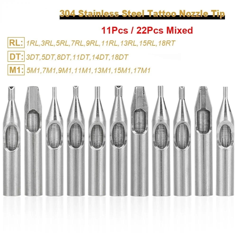 11/22 шт. RL DT M1 смешанный комплект насадок для татуировки из нержавеющей стали