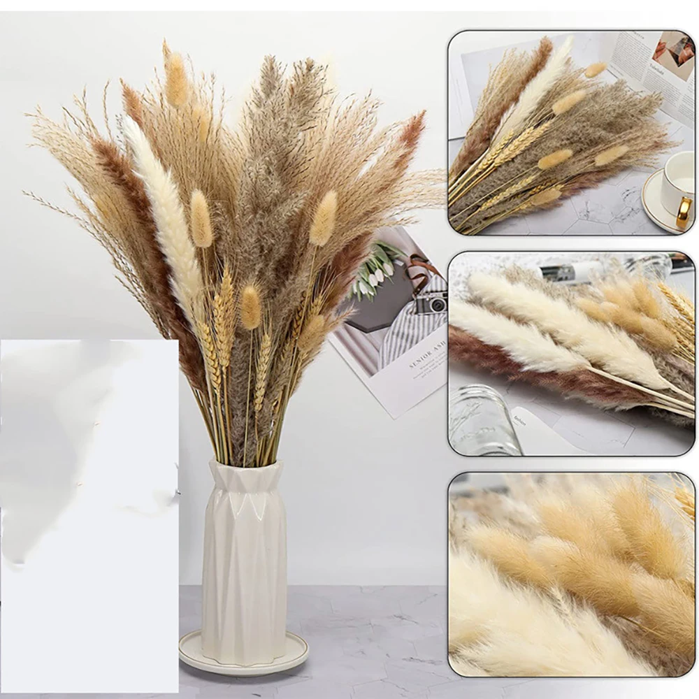 

Dried Pampas Grass Flower Decor Christmas Winter Decoration and Table Accessories Wall Vase Wedding Supplies Centerpiece Deco