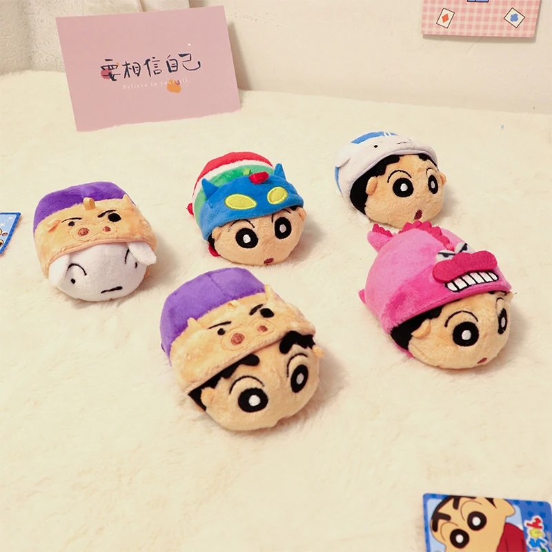 

New Crayon Shinchan Plush Keychain Anime Cartoon Cute Dress Up Pendant Plush Doll Keychain Bag Ornament Small Doll