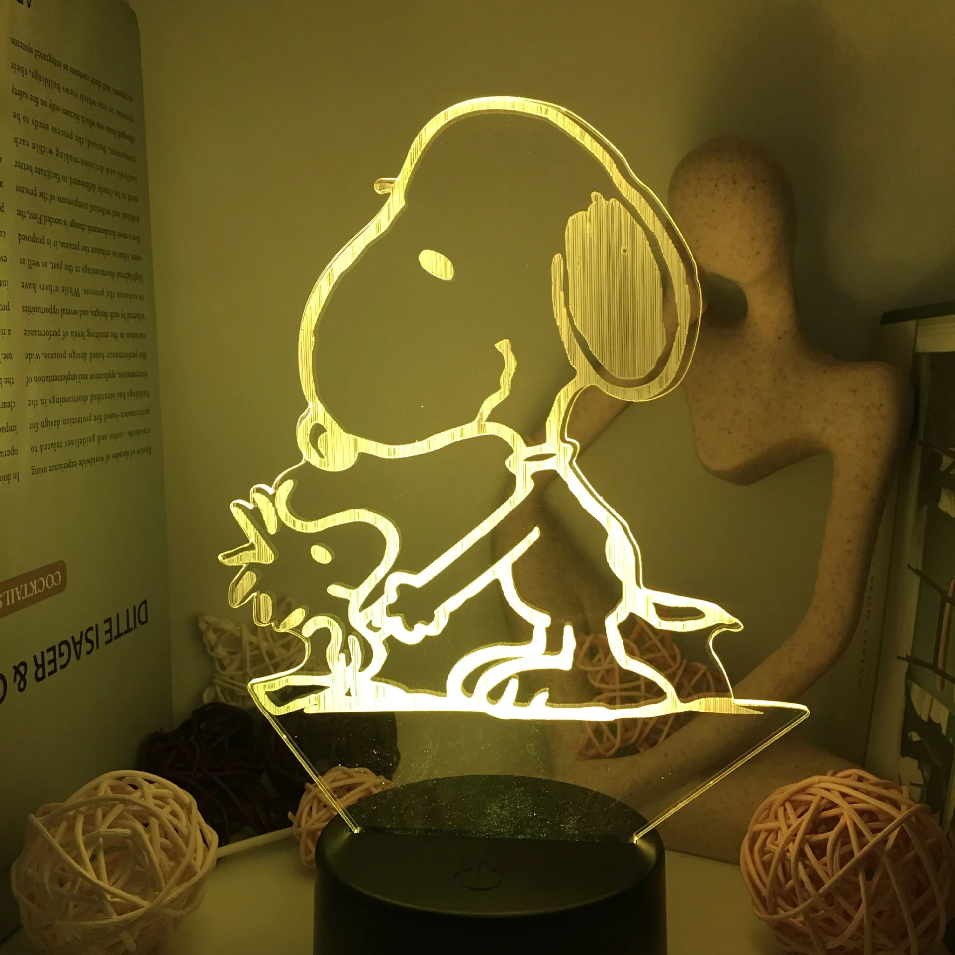 Аниме Снупи 3D лампа Kawaii светодиодный ночные светильники игрушки ночники для