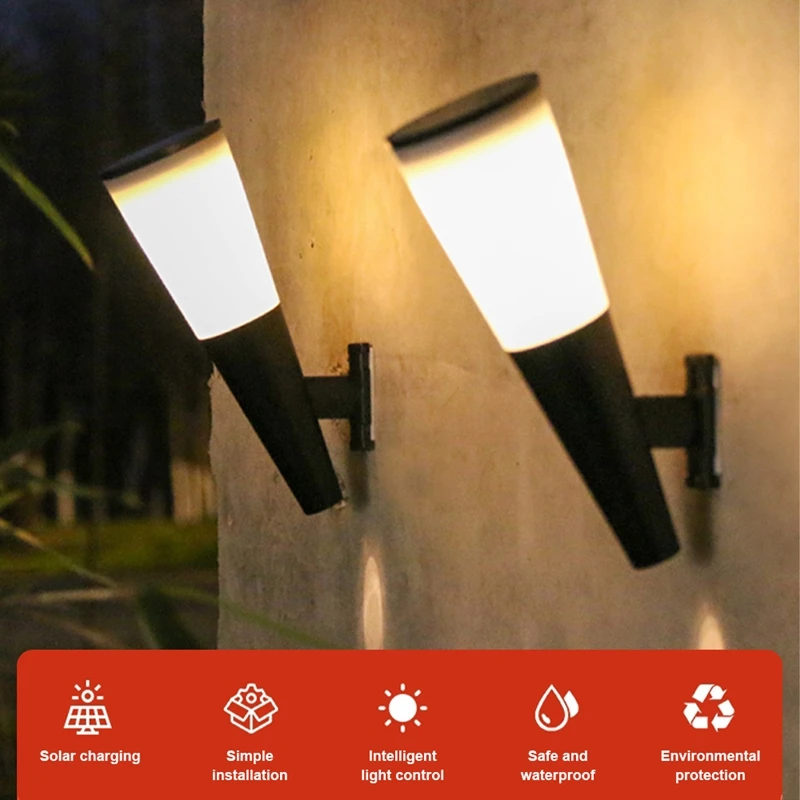 Solar Wall Light Outdoor Two-color Waterproof Solar Light Room Decoration Courtyard Layout Courtyard Sunlight For Circuit Lights
