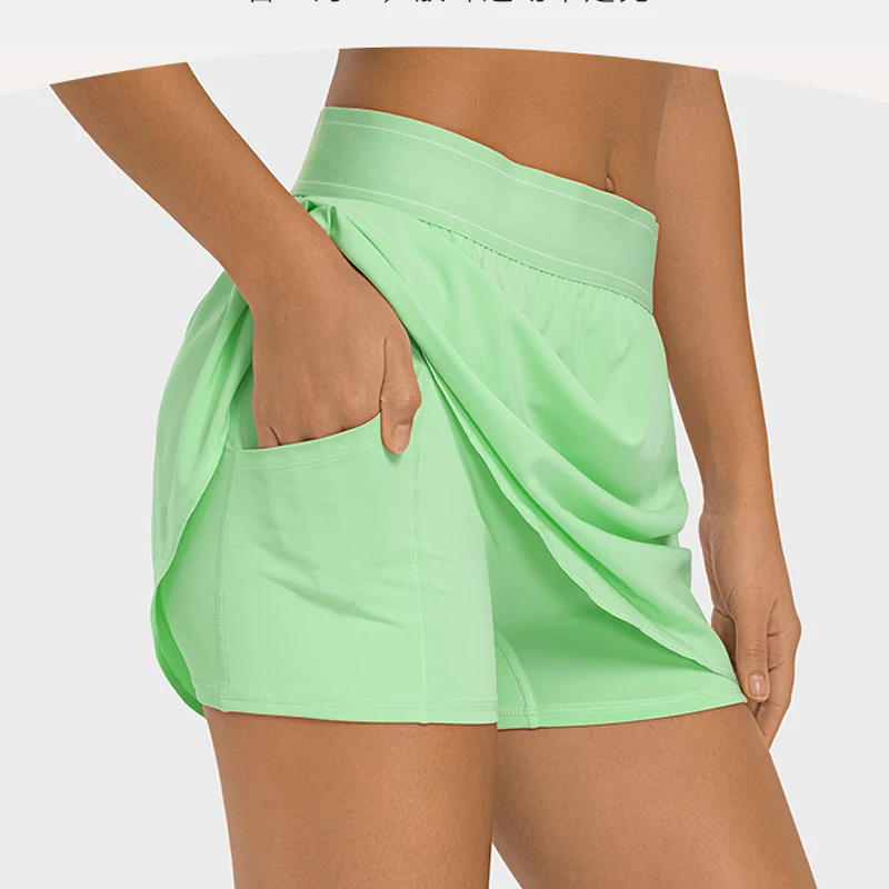 A Logo Match Point Flowy A-line Tennis Skirt With Comfy Inner Short Lightweight Woven Skirts Hidden Pocket for Key or Cards