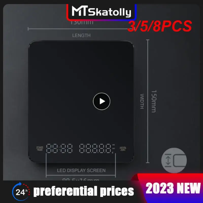 

8 шт., электронные весы для кофе, 3 кг/0,1 г