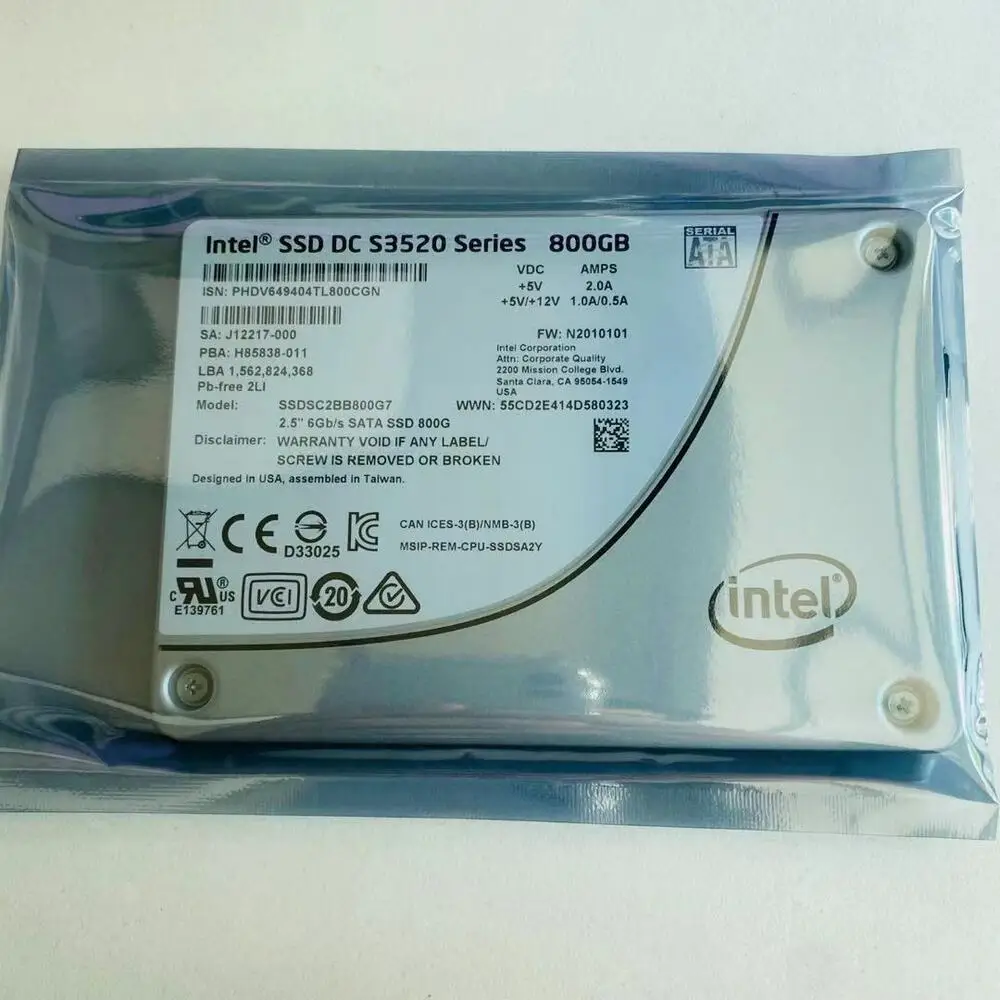 Intel 800GB SSD Solid State Drive S3520 SeriesSATA 800G SSD SSDSC2BB800G7