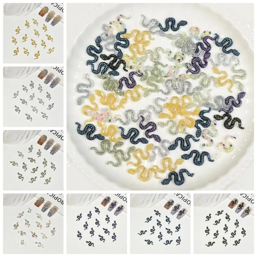 50 шт. DIY 3D украшения для дизайна ногтей мини-модные аксессуары со змеей плоская