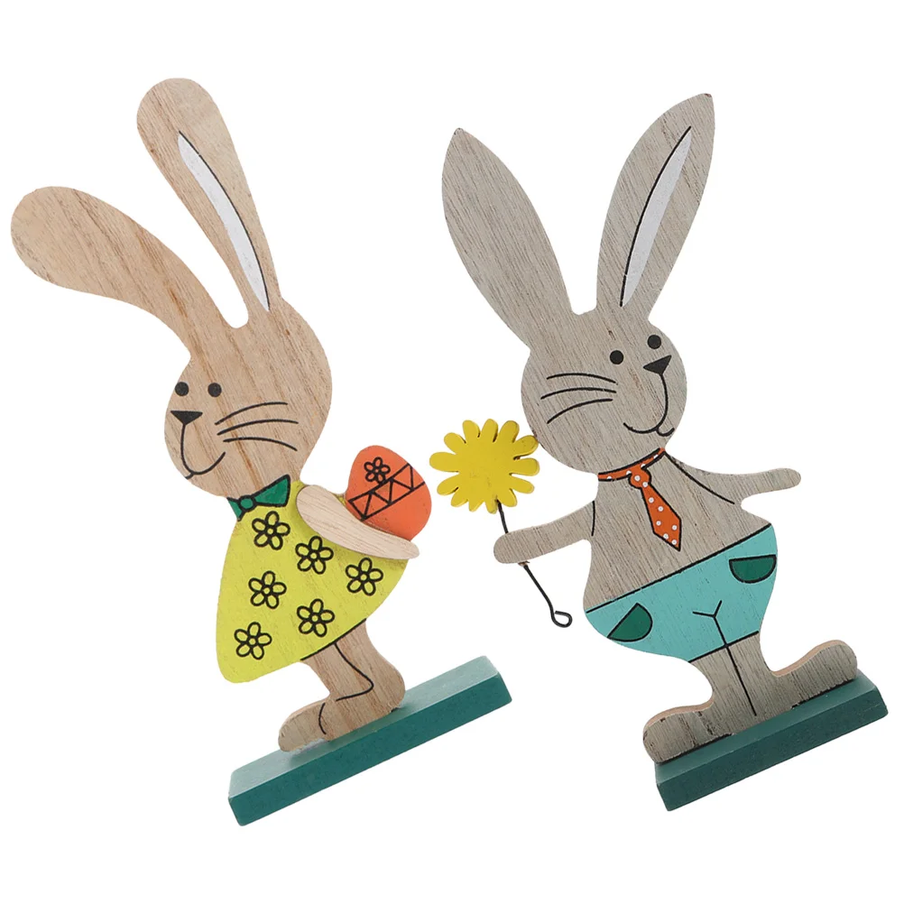 

Easter Bunny Wooden Rabbit Decor Ornament Decorations Wood Sign Cutouts Figurines Toys Ornamentssupplies Decors Decoration