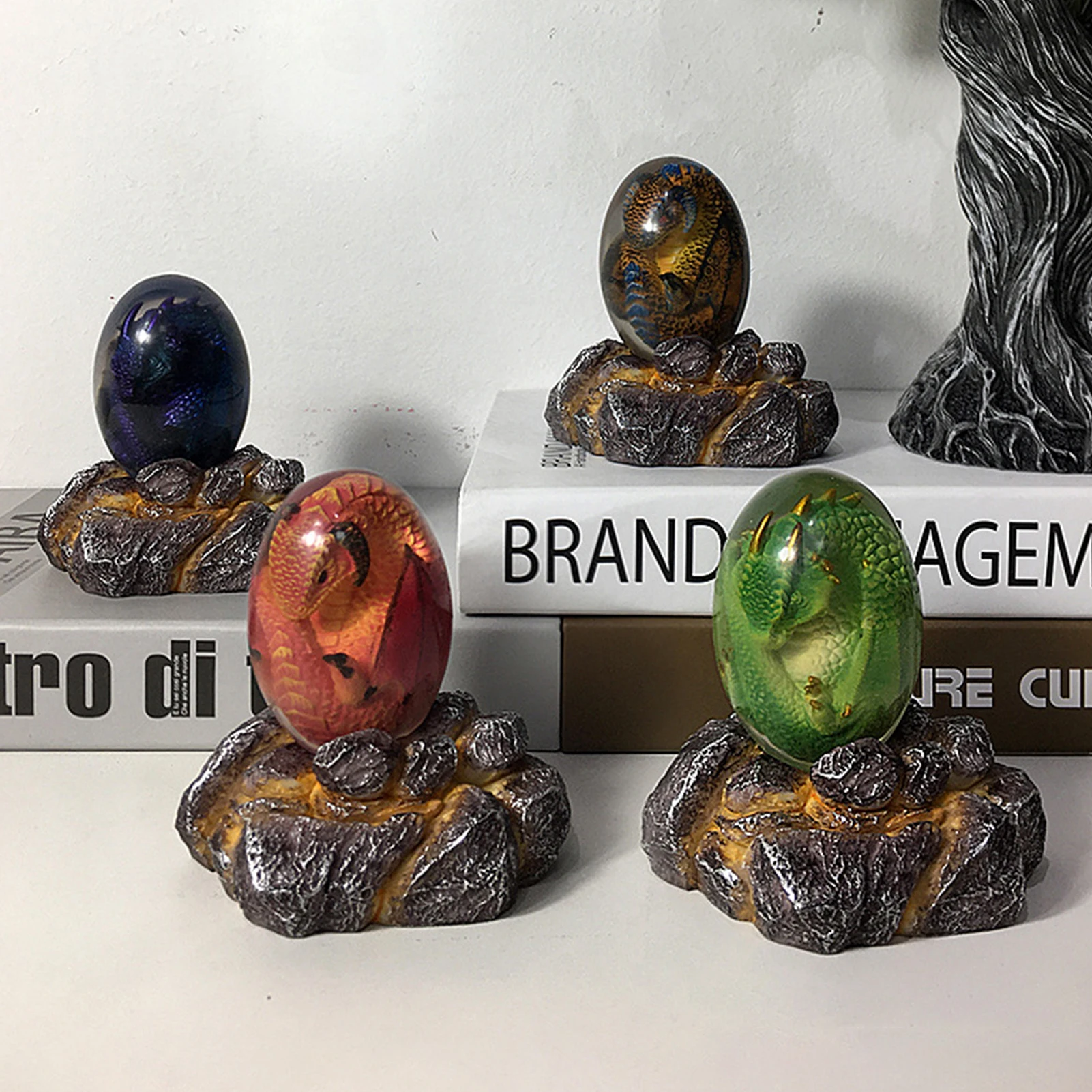 

Lava Dragon орнамент в виде яиц | Кристально прозрачное полимерное яйцо дракона | Декор для комнаты динозавра ручной работы