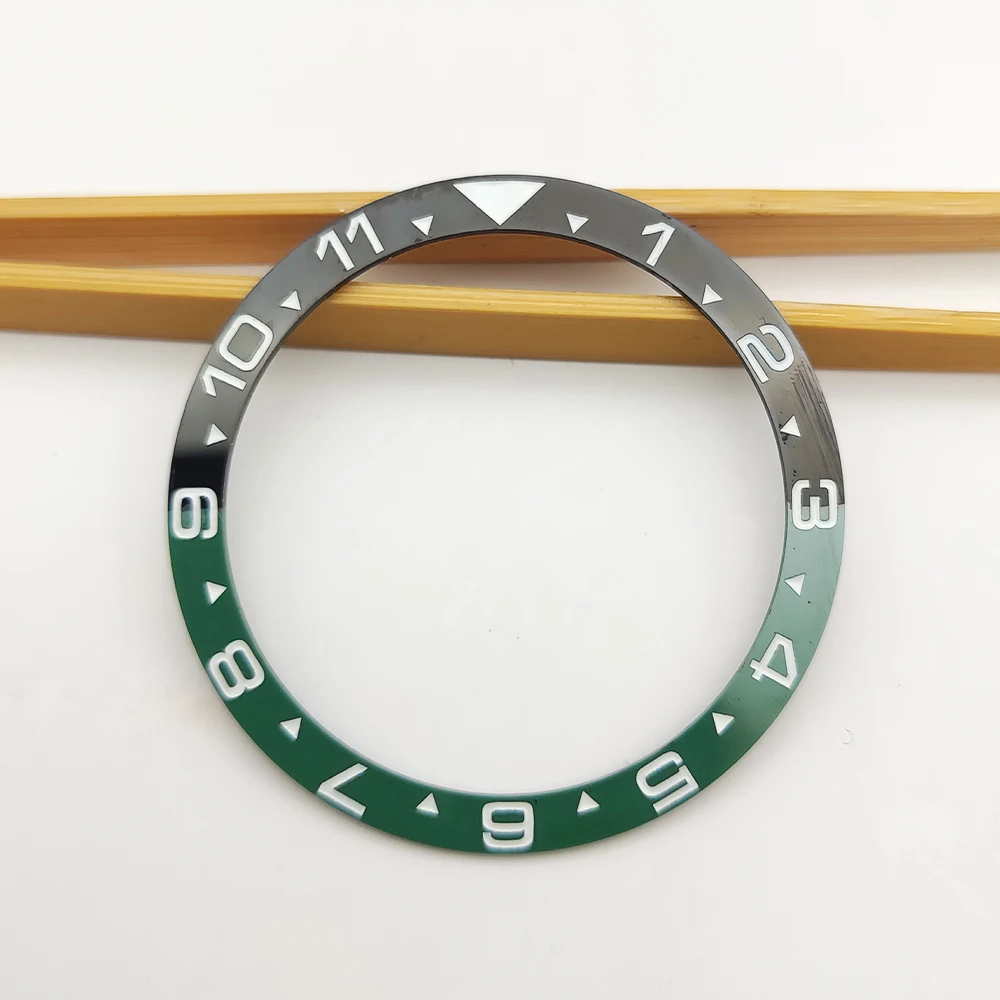 Flat Green Luminous Bezel 38mm Watch Bezel Ceramic Bezel,  Bezel Ring Mouth Watch Bezels Parts Men Watch Accessories