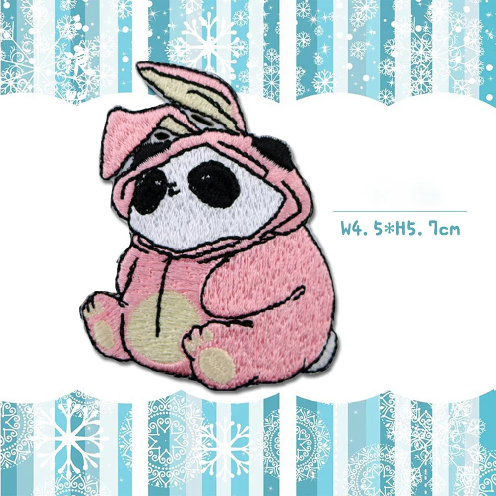 Тканевые наклейки с пандой вышивкой своими руками маленькие утюгом модная