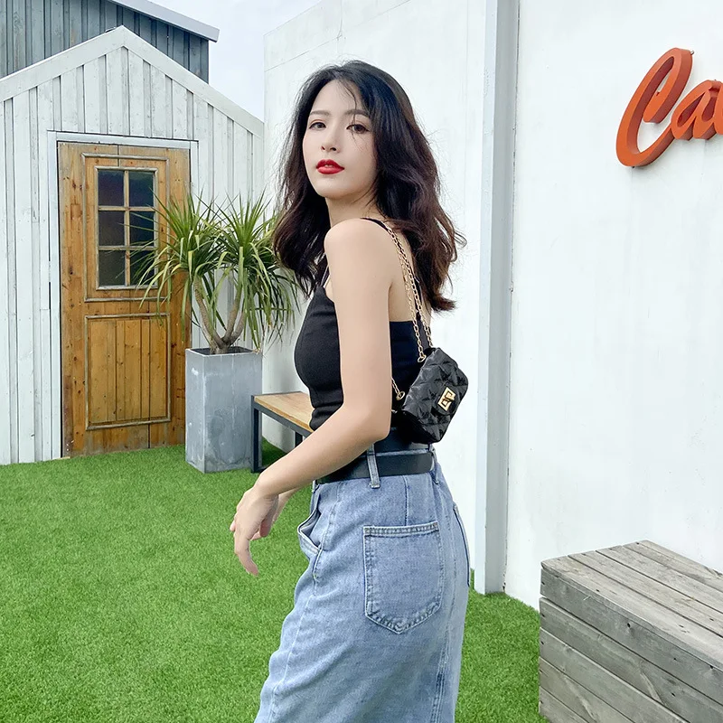 Легкая сумка-кошелек через плечо для женщин маленькие черные модные дамские