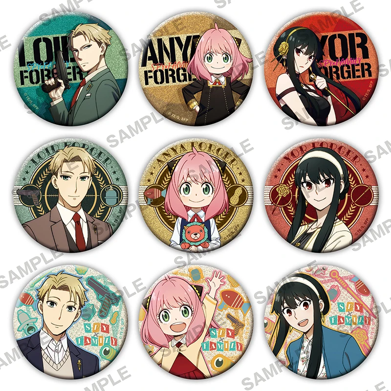 

Original Spy family Badge Anime Anya Yor Slim Bar Badge Cartoon Anime Peripherals Couple Badge Student Bag Badge Stationery Gift