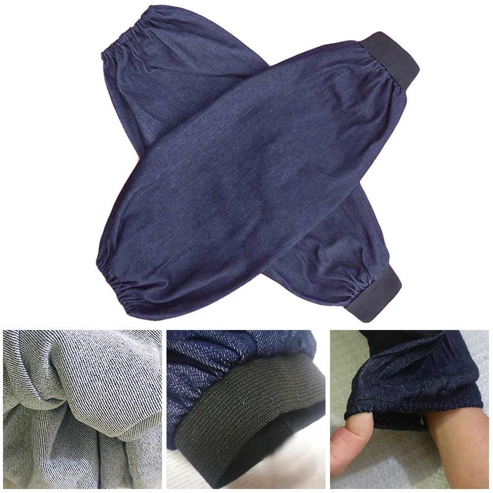 

1pair Welding Safety Arm Sleeves Denim Sleeves Protection Sleeve Working Sleeves Cut Resistant Heat Thickened Antifouling Sleeve