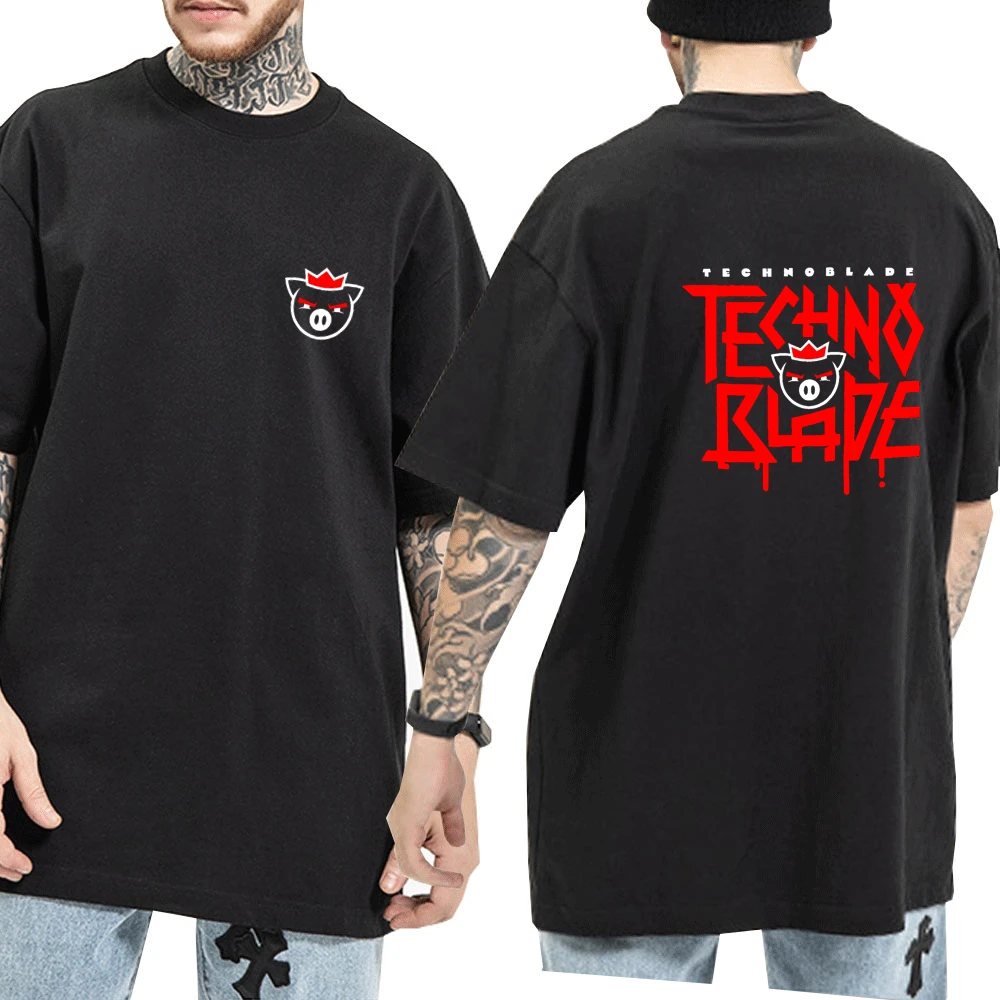 

Футболка Technoblade Merch с принтом для мужчин и женщин, милая уличная футболка в стиле хип-хоп с графическим принтом и коротким рукавом, летняя муж...