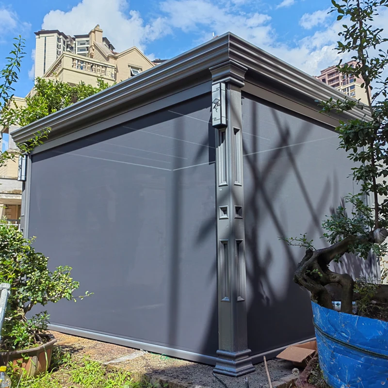 

Motorised Outdoor Gazebo Modern Aluminium Louvre Roof Bioclimatic Pergola for Sunshade