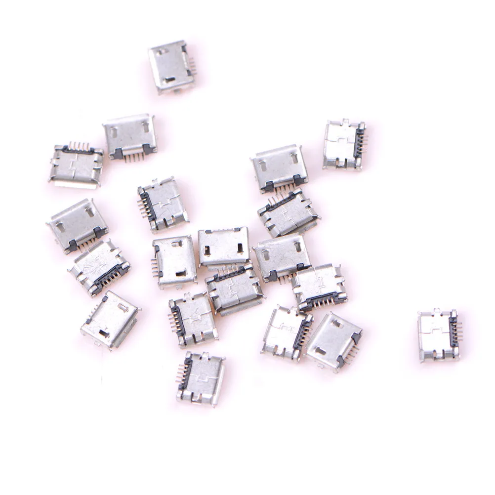 

IMC Hot 20 Pcs Micro USB Type B Female Socket 5-Pin SMD SMT Soldering Jack Connector Wholesale