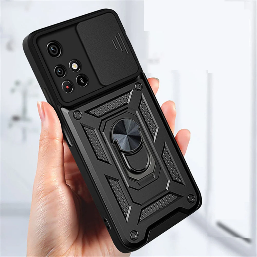 

Redmi 10 Shockproof Case for Redmi 10 Note 11 10 Pro 11T 10S 9 Push Pull Camera Protection Cover for POCO M3 M4Pro F3 X3 GT