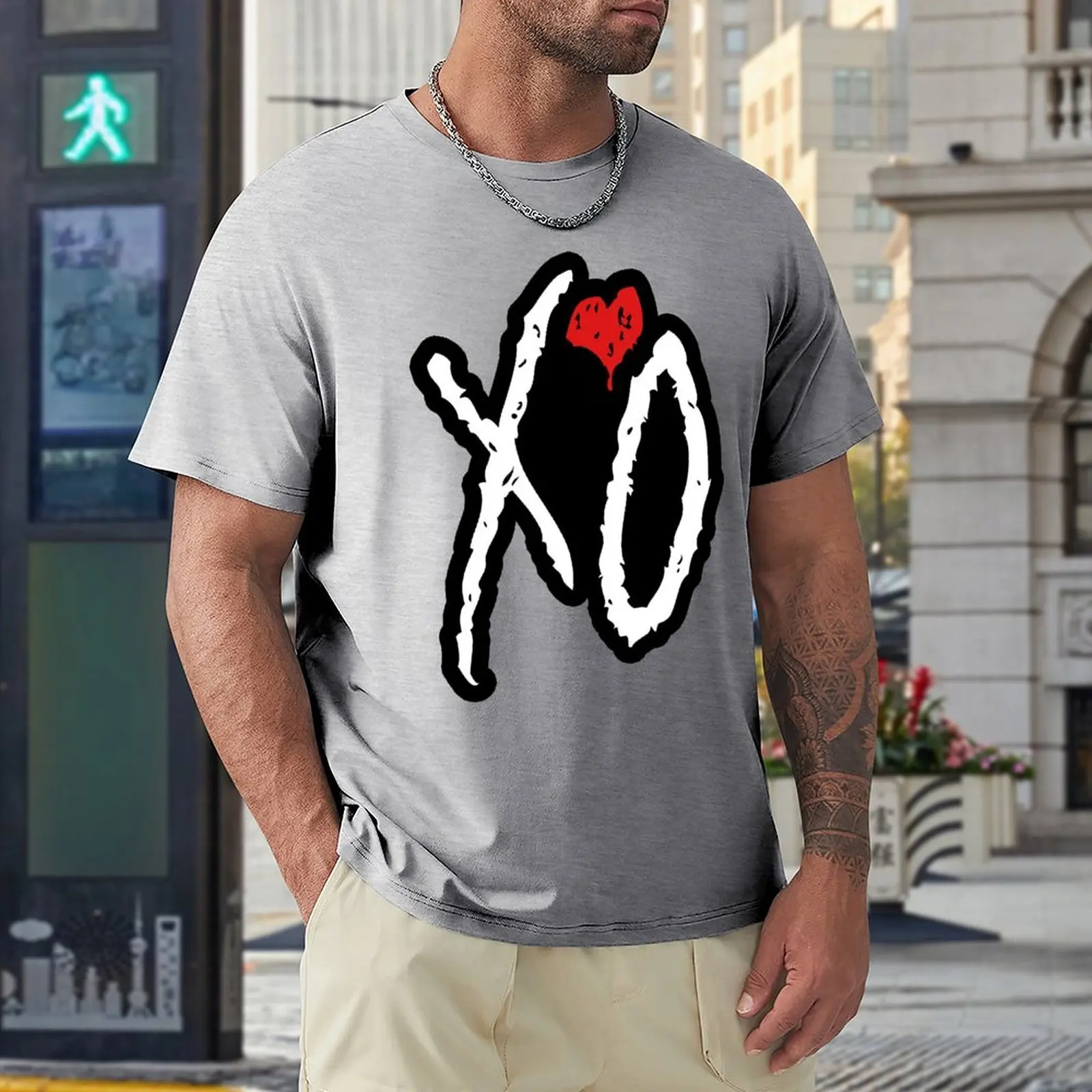 

Футболка Xo The Weeknd Premium, футболка с круглым вырезом, смешная шутка для фитнеса, европейский размер