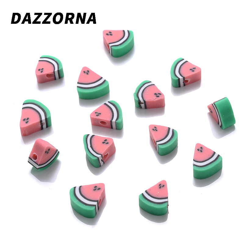 

50pcs/Lot 10mm Polymer Clay Beads Watermelon Spacer Loose Bead For Jewelry Making Diy Bracelet Charms Handmade Accessories
