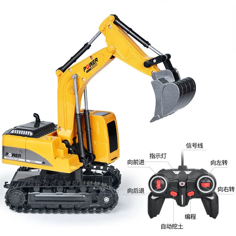 

RC Excavator Bulldozer Toy 1:24 Truck Crane Electric Vehicle RTR Kid Gift Mini Remote Control Alloy Plastic Engineering Car Dump