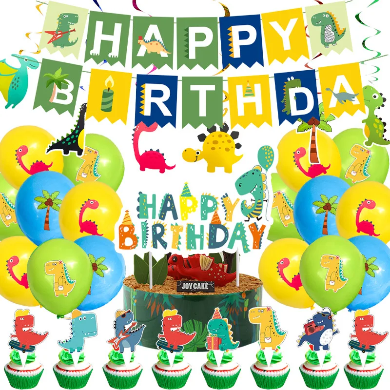 

Dinosaur Birthday Party Decoration Dniosaur Party Supplies Cute Dinosaur Balloon Plate Tablecloth Jungle Happy Birthday Dec