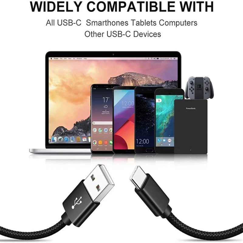 Кабель для быстрой зарядки USB C кабель PS5 Switch Samsung Galaxy Note LG длинный телефонный шнур 8