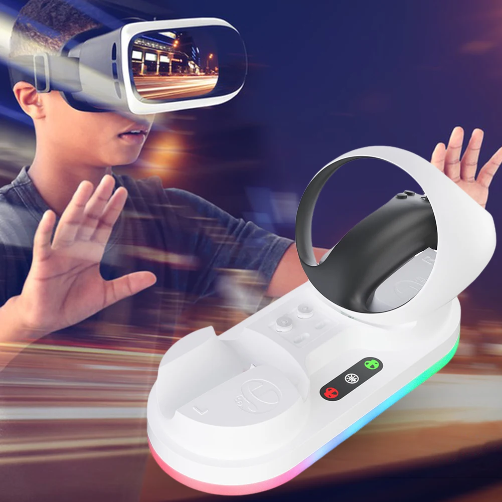 

Подставка для зарядного устройства со встроенным индикатором, подставка для гарнитуры VR, противоскользящие аксессуары для устройств VR с сенсорным управлением для контроллера VR2 PS