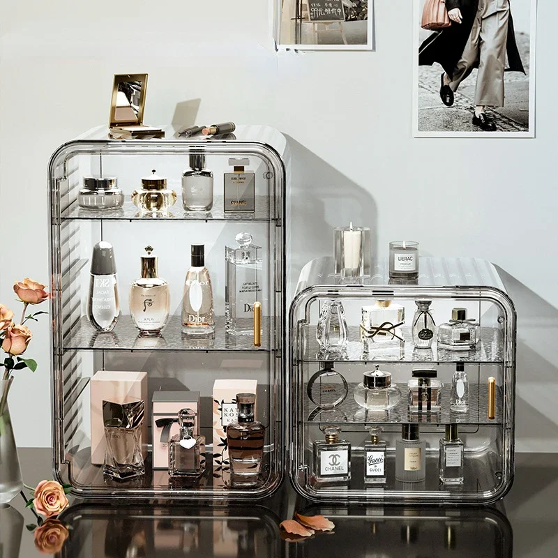 

Dresser Organizer Display Acrylic Cosmetic Desktop Cabinet Storage Box Dust-proof Supplies Perfume Transparent Holder