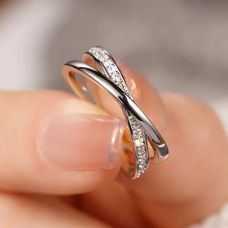 Новинка 2024 многослойное кольцо с геометрическим дизайном женское простое