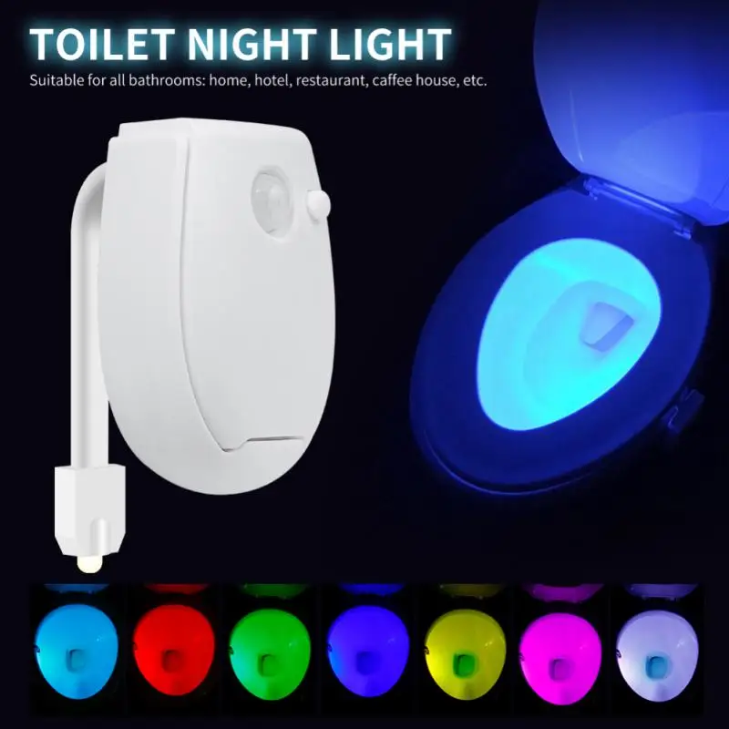 

Toilet Night Light PIR Motion Sensor Toilet Lights LED Washroom Night Lamp 7 Colors Toilet Bowl Lighting For Bathroom Washroom