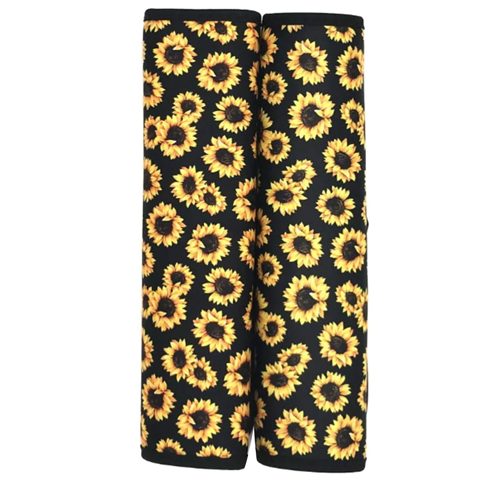 

12Pcs Cover Set Car Interior Cover Set Car Armrest Cover Pad Steering Wheel Cover Sunflowers Keyring