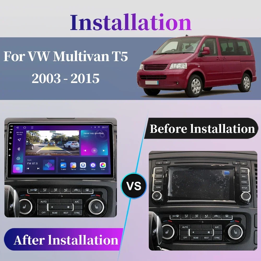 Для Volkswagen Multivan T5 2003 2004 2005 2006 2007 2008 2009 2010 2011 2012 2013 2014 2015 Android Car Radio Multimedia Video Player GPS