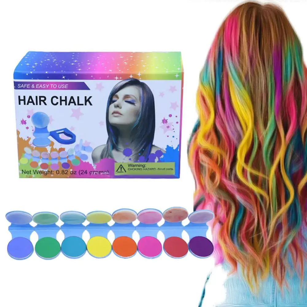 

80% Hot Sale 8 Colors Plant Hair Dye Color Chalks Powder DIY Temporary Pastels Easy to Color Portable Hairdressing Salon Stylin