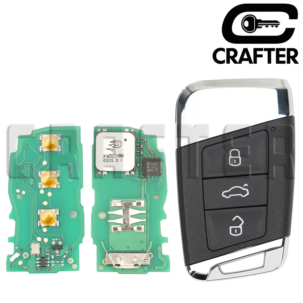 

Ключ Crafters 3G0959752 ID48 MQB 433 МГц Ключ смарт-карты для Volkswagen Magotan B8 Passat Skoda Keyless Go
