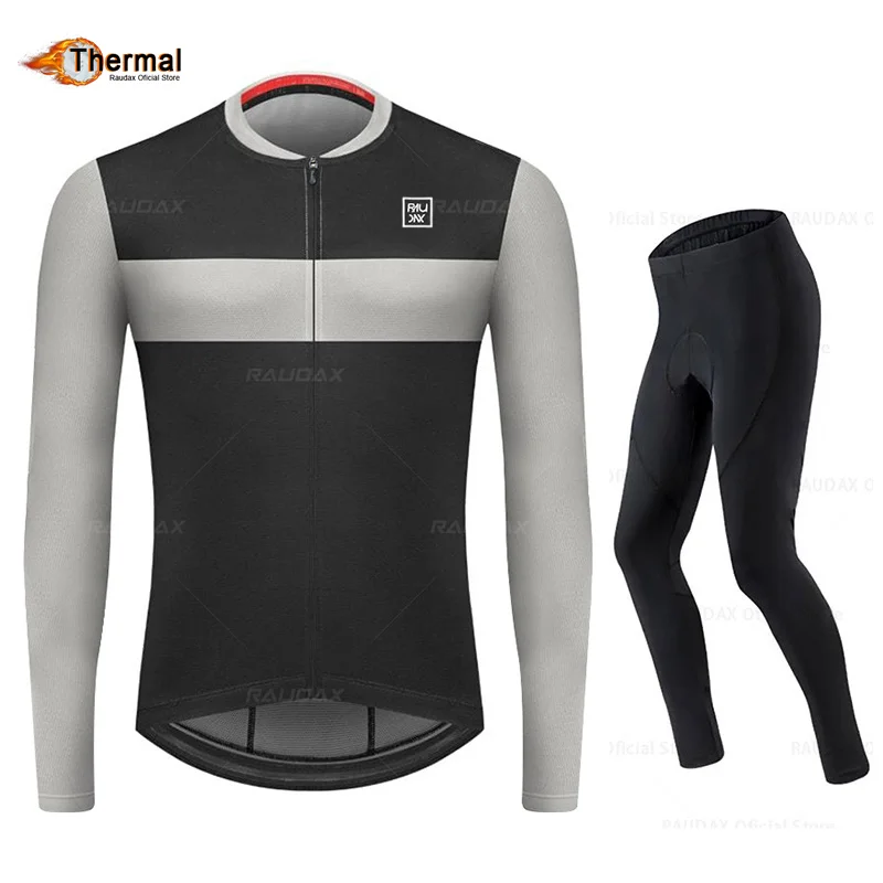 

Men‘s Winter Cycling Long Sleeve Motorcycle Road Stripe Jersey Bibshorts Thermal Cycling Set Maillot Ropa Ciclismo Bike Clothing