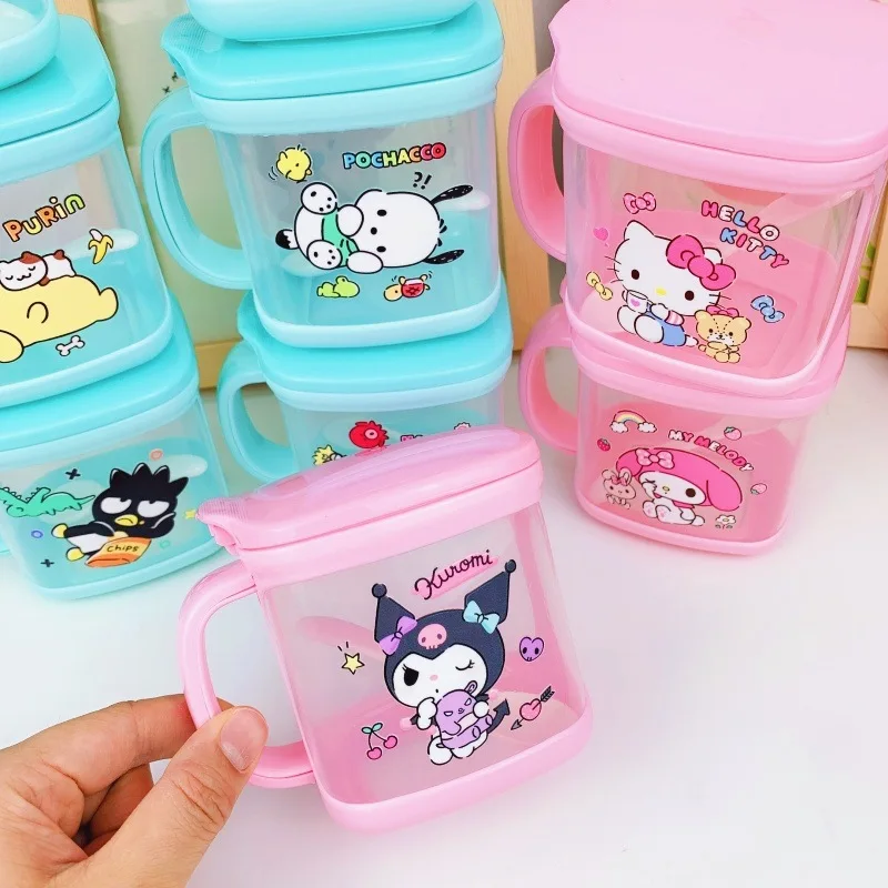 Фото Японская коробка для приправ Sanrio Kuromi Pudding с ложкой, кухонная банка для хранения соли и куриных специй №4