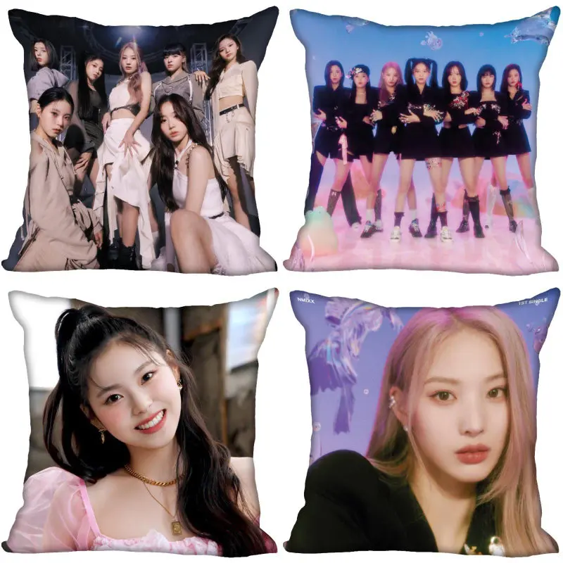 

Custom NMIXX KPOP Pillow Case Home Decorative Pillows Cover Invisible Zippered Throw PillowCases 40X40,45X45cm 0216