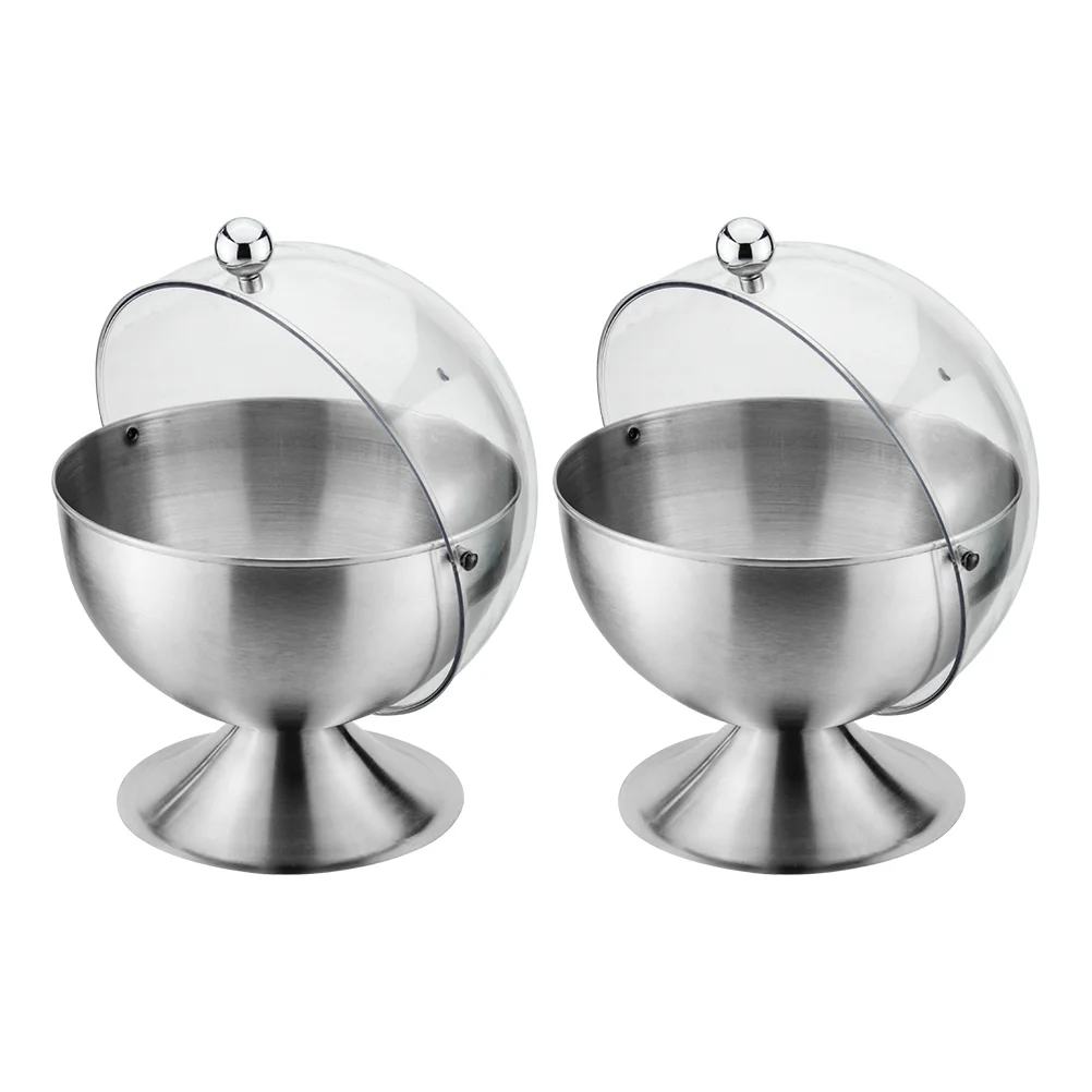 

2pcs Metal Container Salt Decorative Apothecary Jars Bottles Candy Canisters