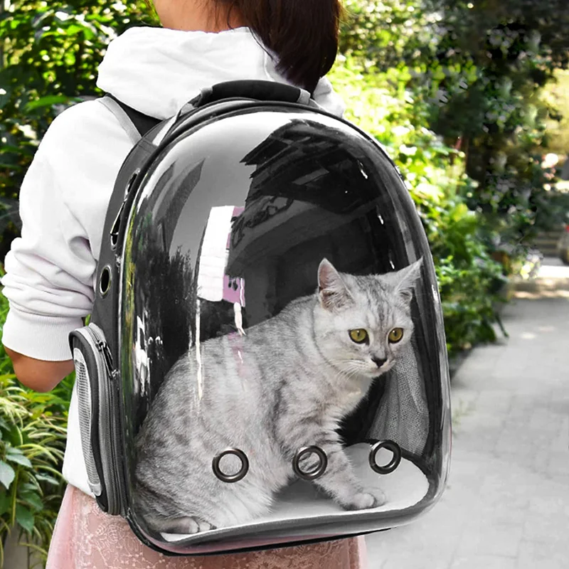 

Рюкзак-переноска для кошек, новый прозрачный рюкзак для домашних животных, дышащий износостойкий рюкзак для маленьких собак, уличная дорож...