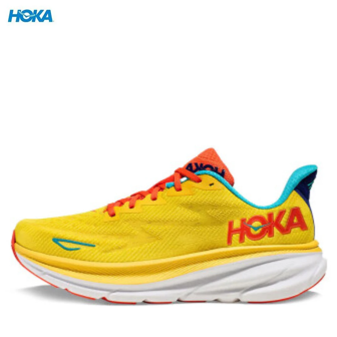 

HOKA ONEONE Clifton 9 Sport Running Shoes Passion Fruit Corn Yellow Breathable Anti Slip Women Men Lifestyle Outdoor Sneaker